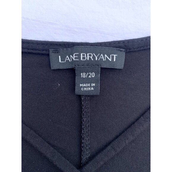 Lane Bryant Black Tank Top Sleeveless Shirt Criss Cross Lace Front 18/20 Plus Si - Picture 3 of 7